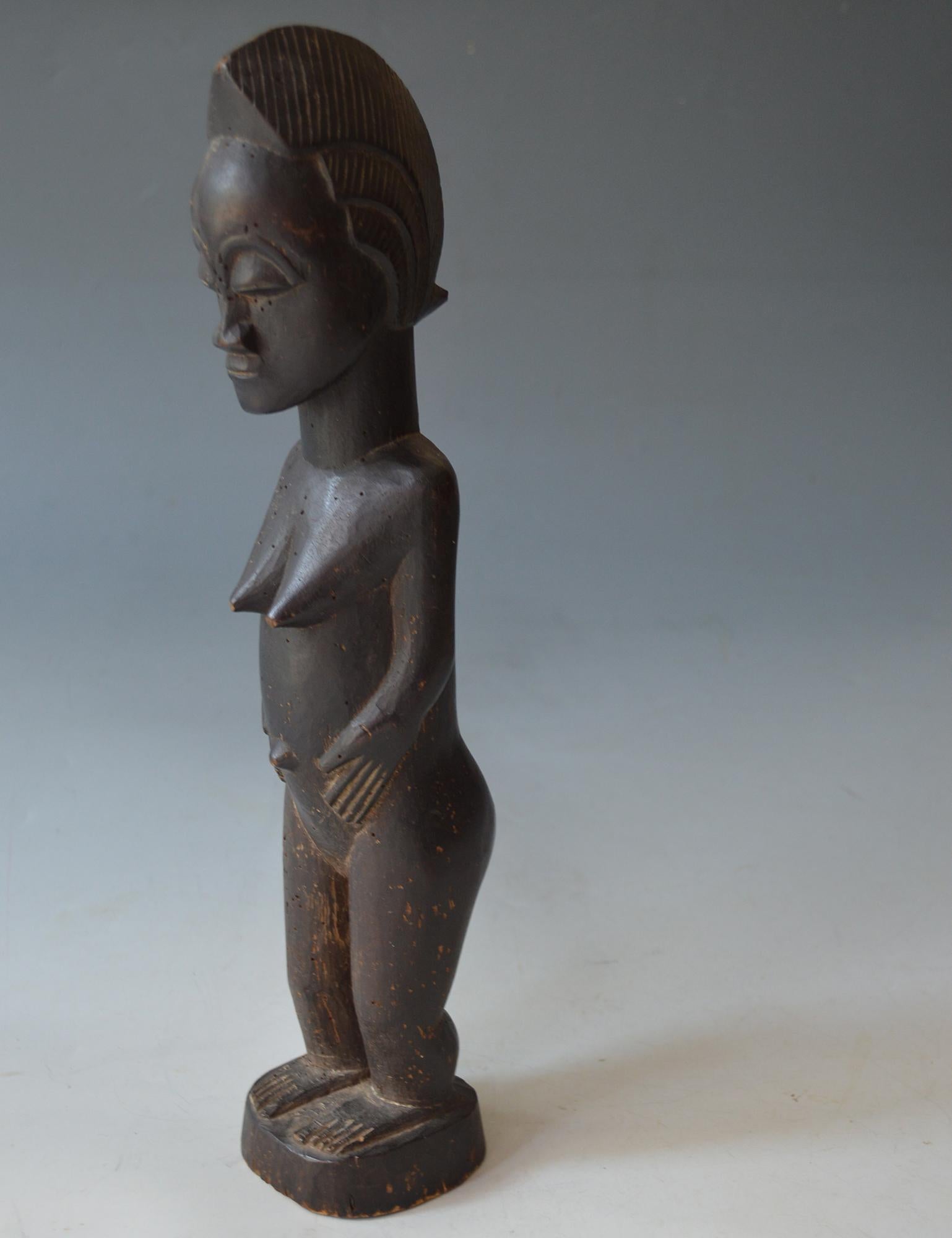 Ivorian African Tribal Art Fine Baule figure For Sale