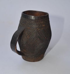 African Tribal Art Fine Kuba Miniature Palm Wine Cup 19th Century