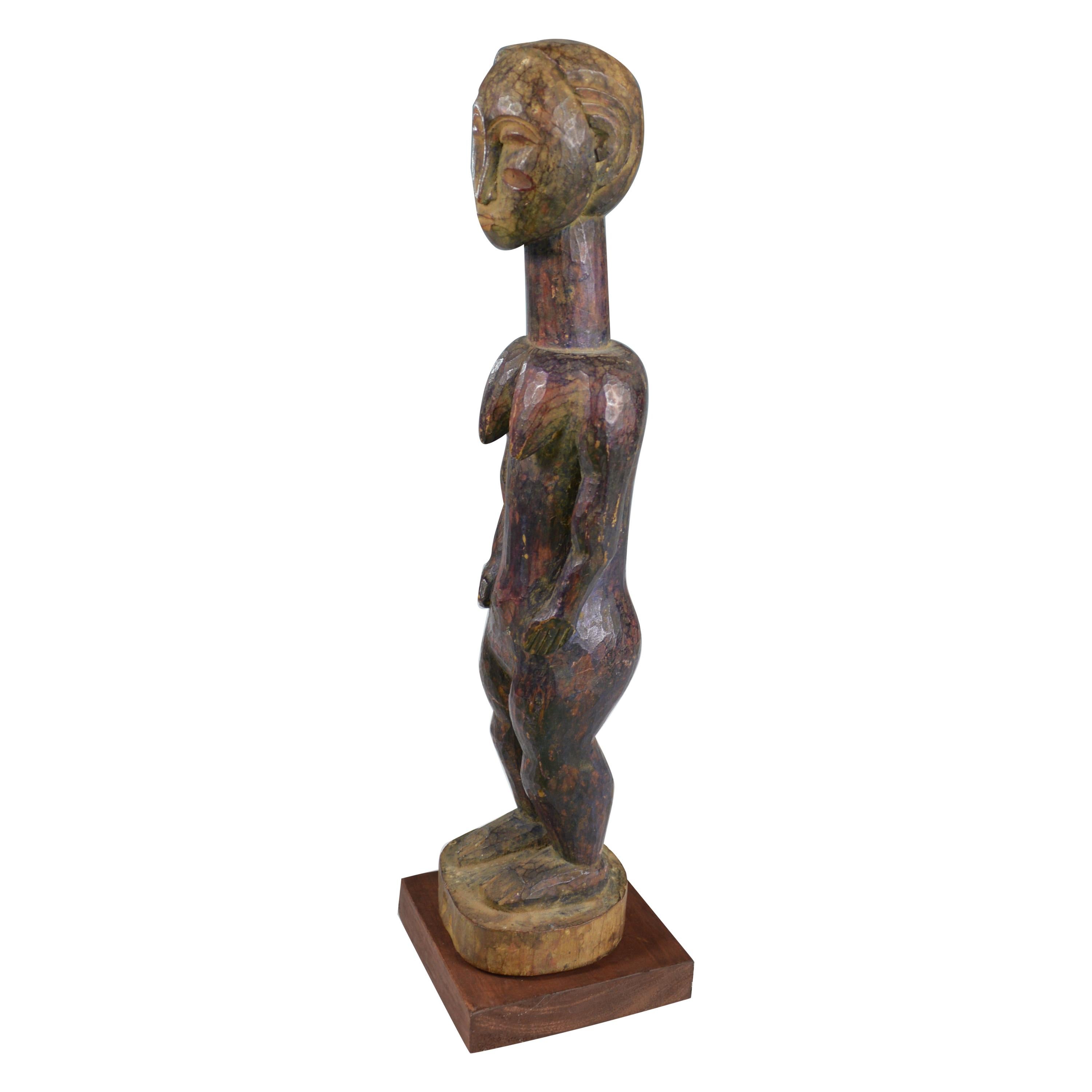 African Tribal Art Fine Old Baule Baule Blo Bian Female Figure For Sale