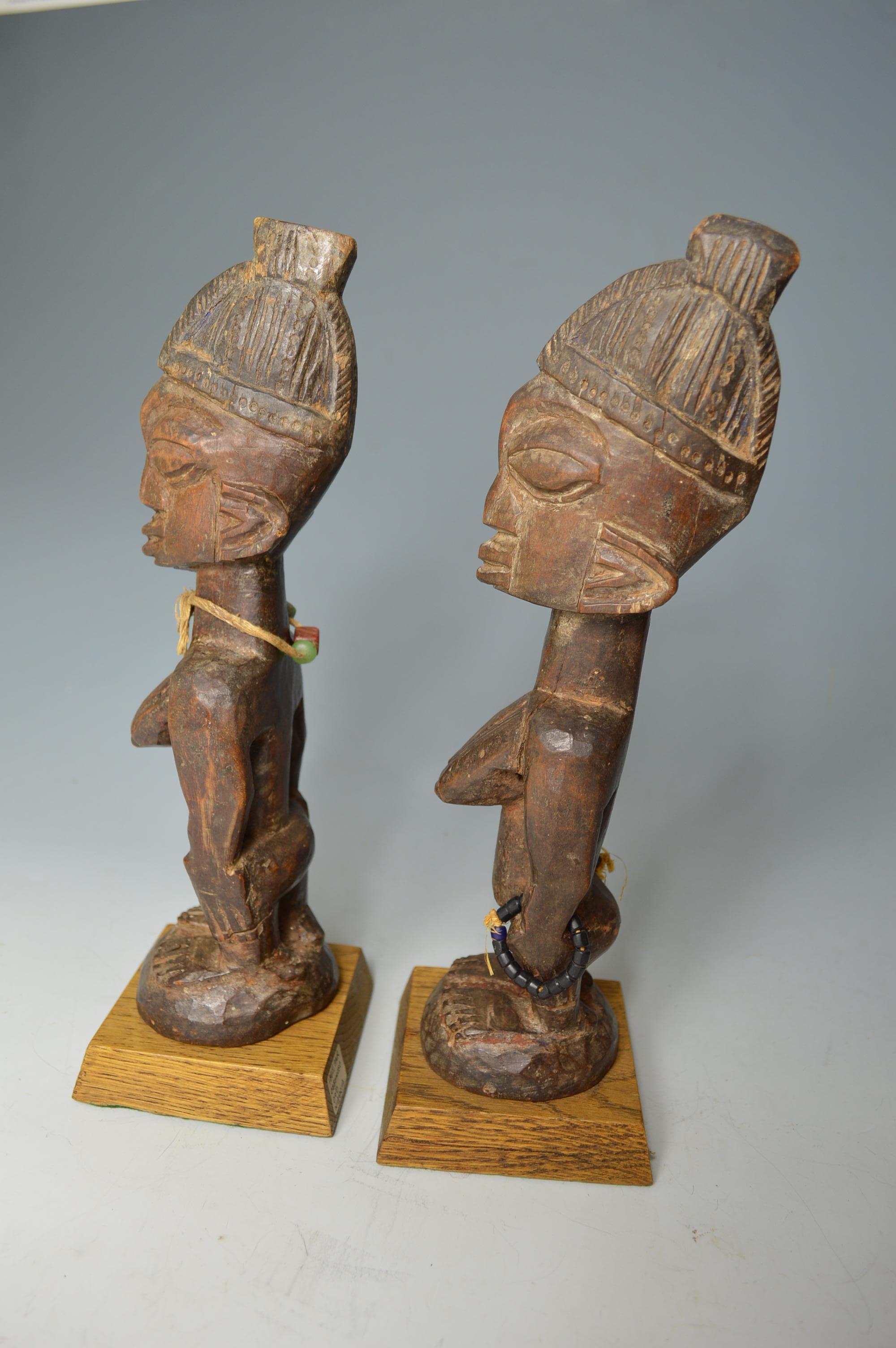African Tribal Art Fine Pair of Yoruba Ibeji Figures, Ogbomoso Oyo In Good Condition In London, GB