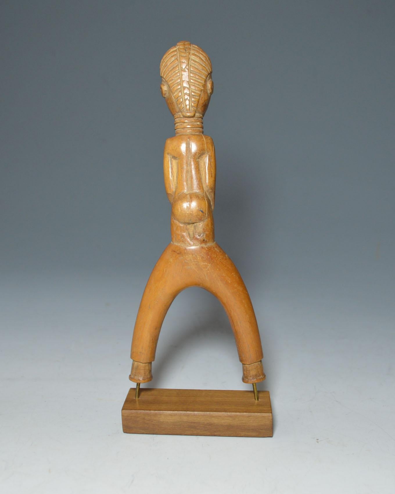 Ivorian African Tribal Art Fine Rare Baule Figurative Catapult Sling Shot For Sale