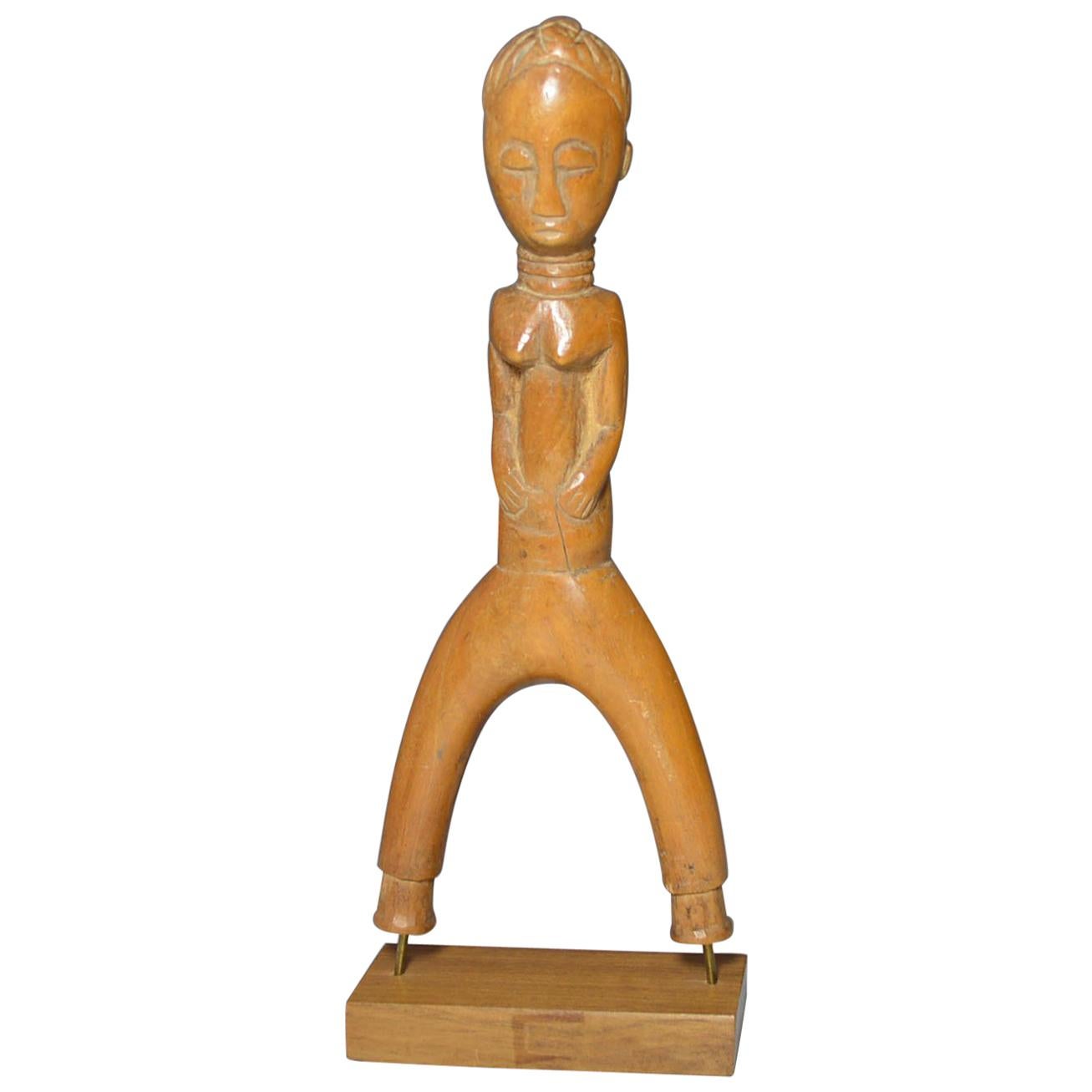 African Tribal Art Fine Rare Baule Figurative Catapult Sling Shot For Sale