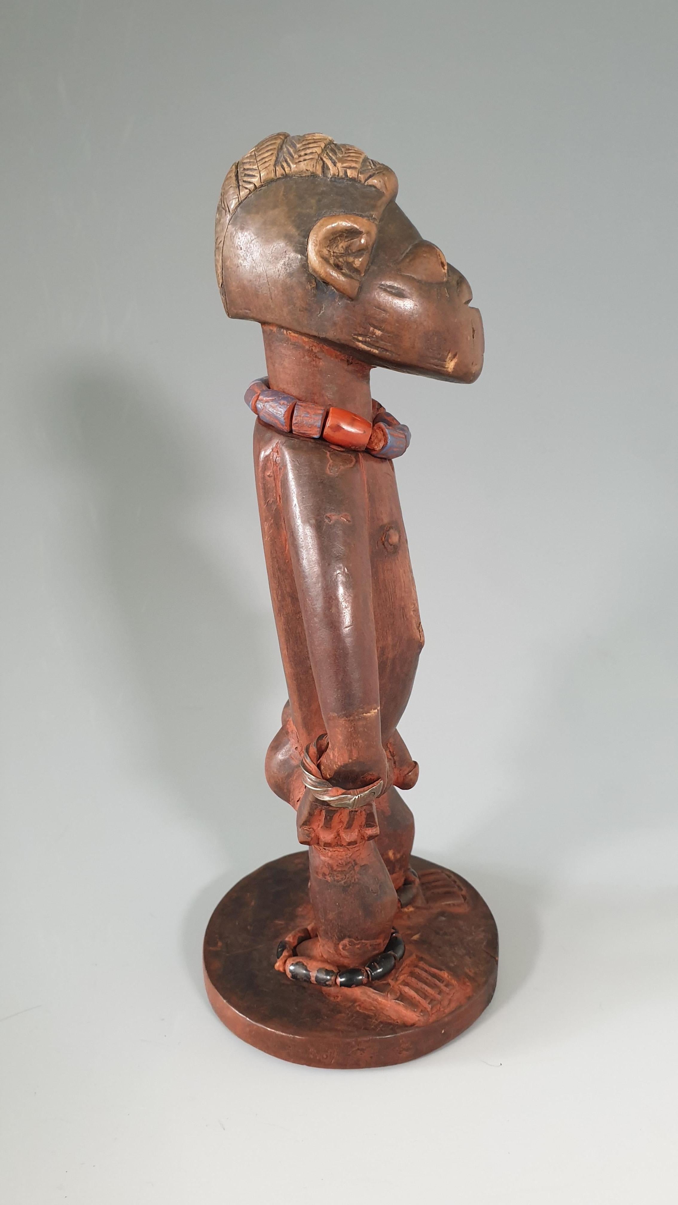 Beninese African Tribal Art Fine Rare Yoruba Ibeji Figure Anago Benin For Sale