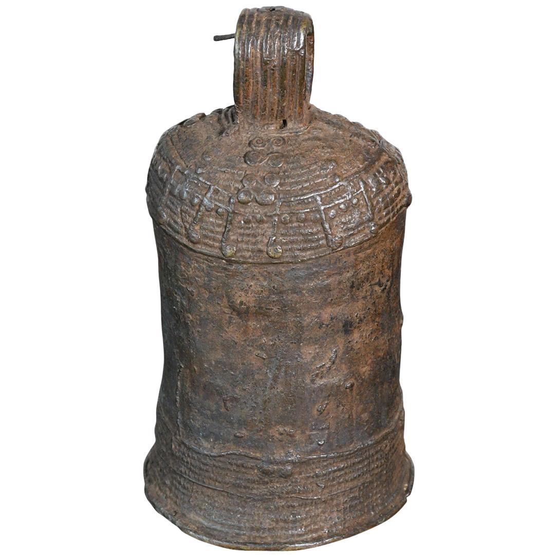 African Tribal Art Igbo or Igala Cast Bronze Bell, West Africa, Nigeria