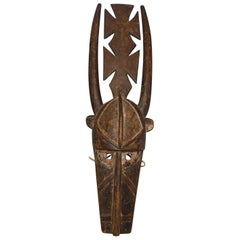 African Tribal Art Impressive Large Old Mossi Antelope Mask