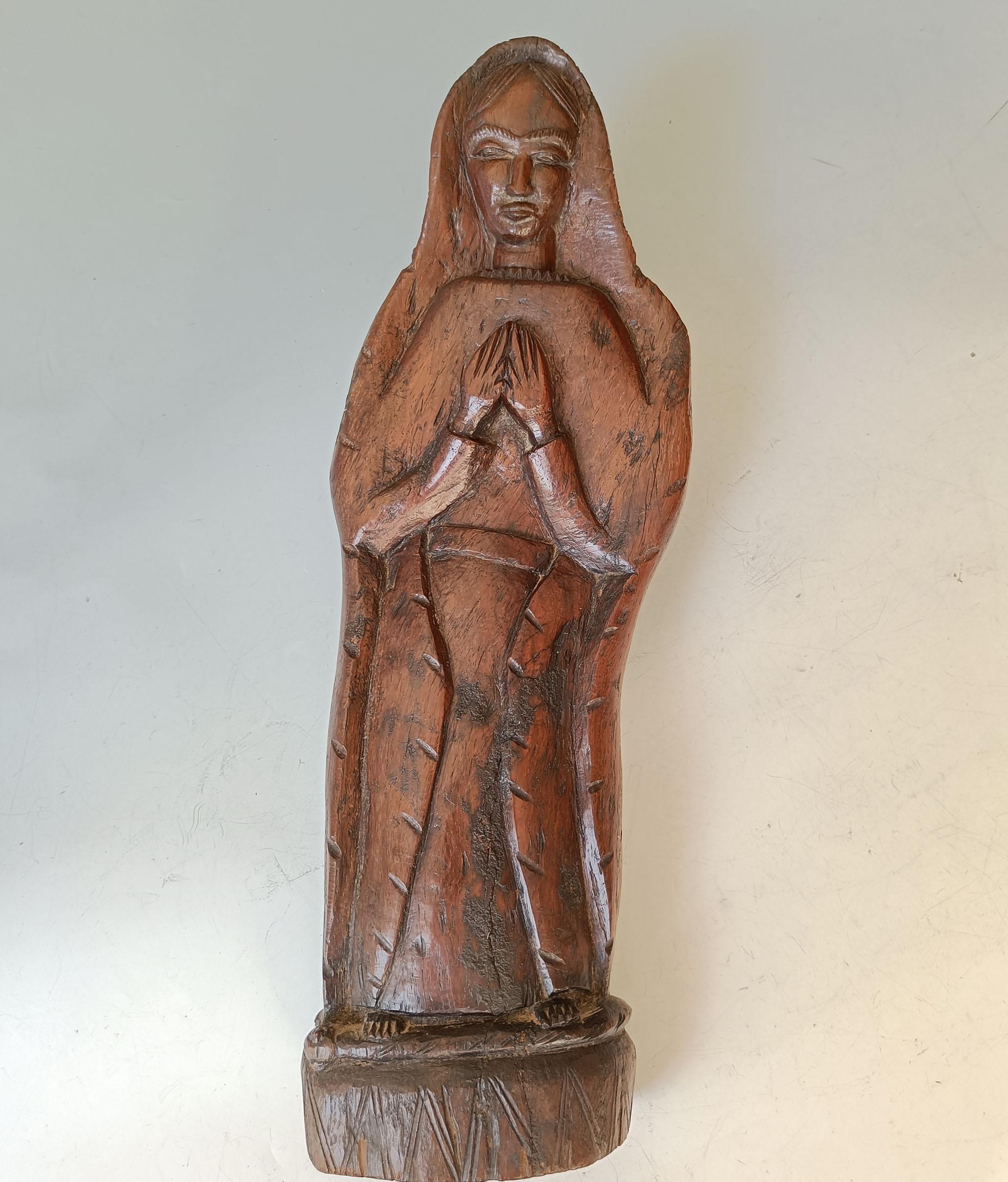 Mozambicain Art Tribal Art Africain Grande figure de Madonna Makonde Vintage Folk Art en vente