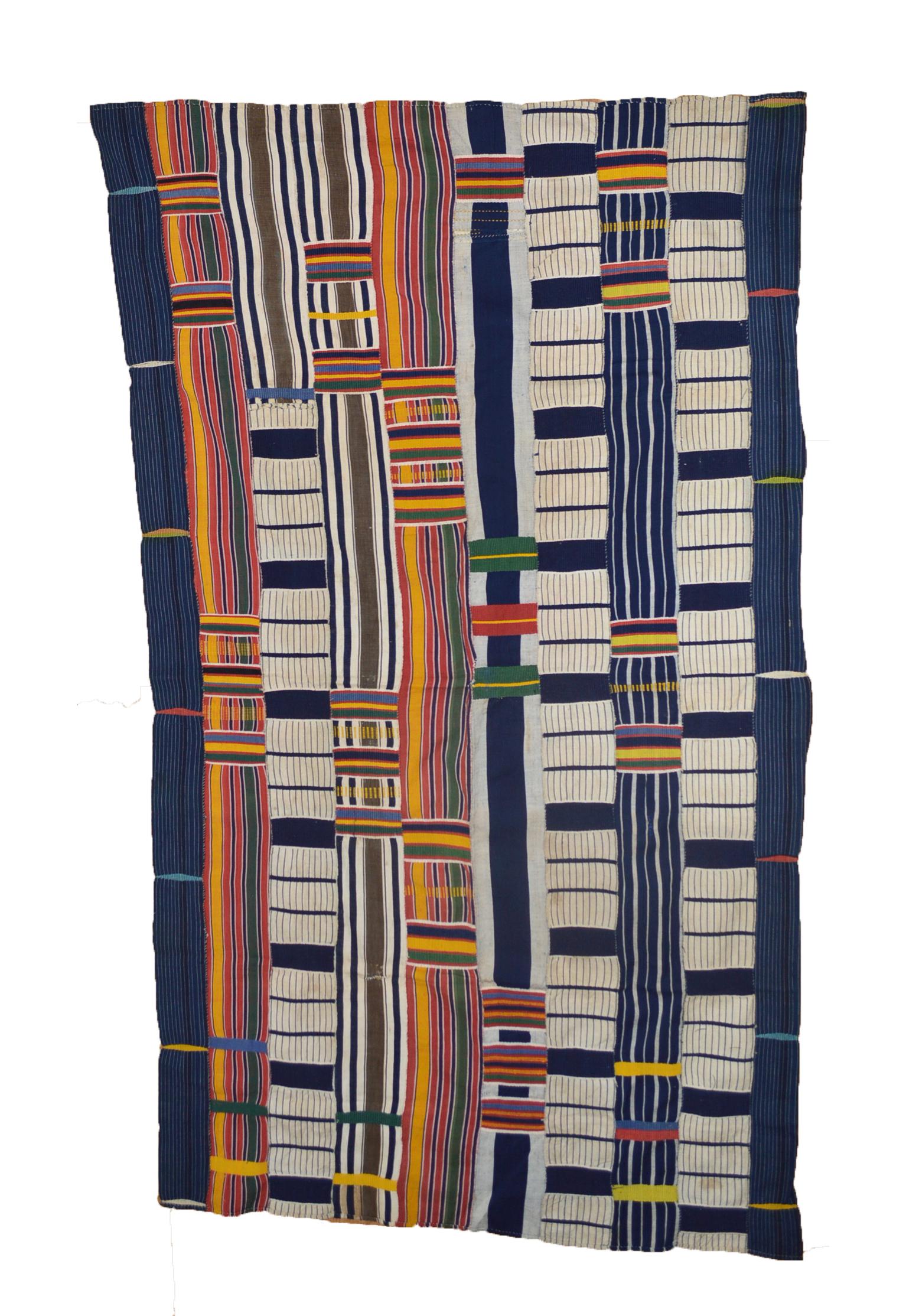 Nigerian African Tribal Art Small Royal Ewe Kente Cloth Interior Design For Sale
