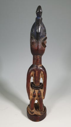 African Tribal Art Very Rare Yoruba Ere Ibeji Figure Efon Alaye Nigeria