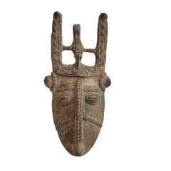 Afrikanischer Stammesbronze-Anhänger - Rituelle Maske