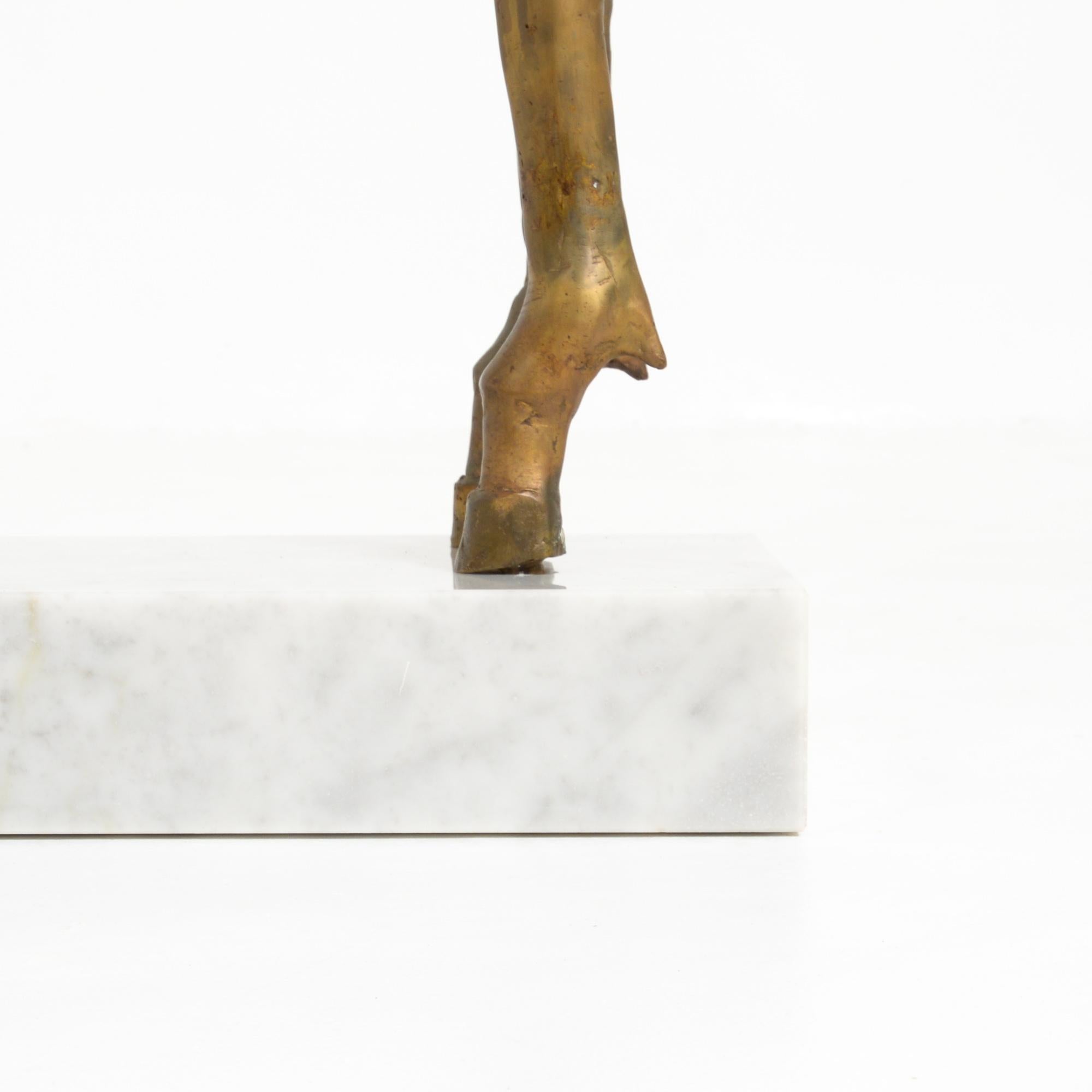 Sculpture tribale africaine en bronze, guerrier féminine sur cheval 3