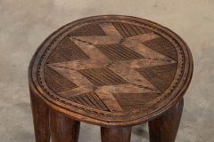 African Tribal Carved Teak Nupe Stool