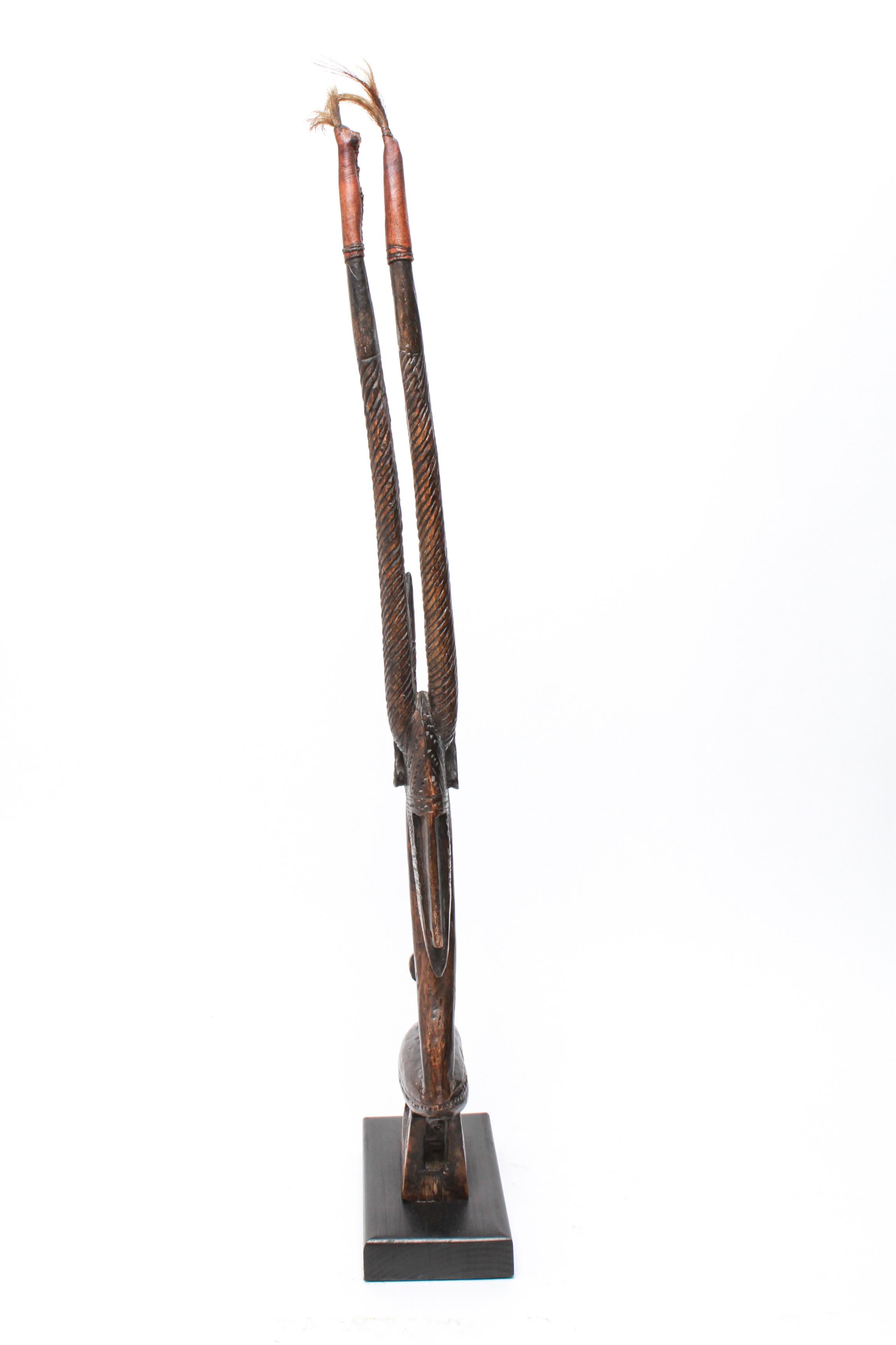 African Tribal Chiwara Wood Bambara Headdress In Good Condition For Sale In New York, NY
