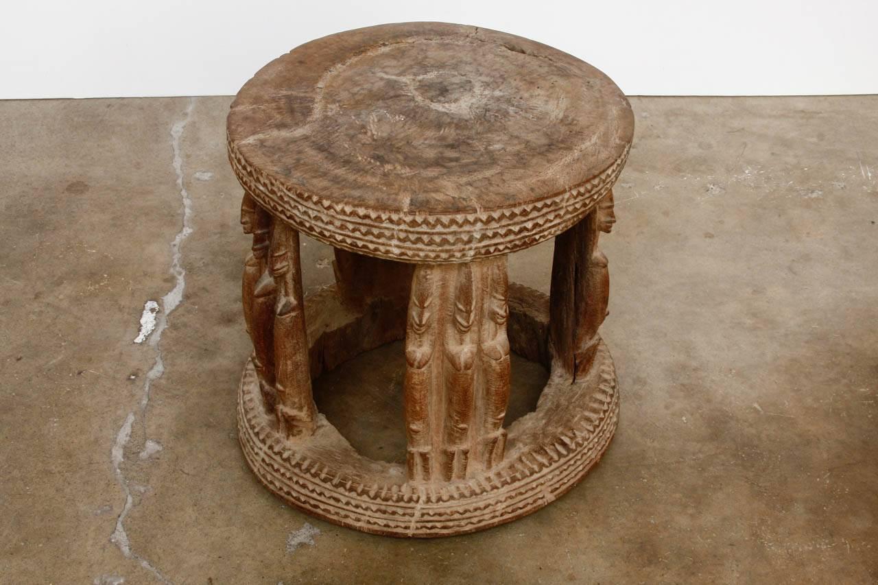African Carved Stool or Drinks Table 6