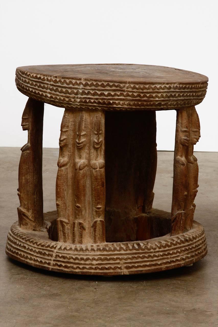 African Carved Stool or Drinks Table 1