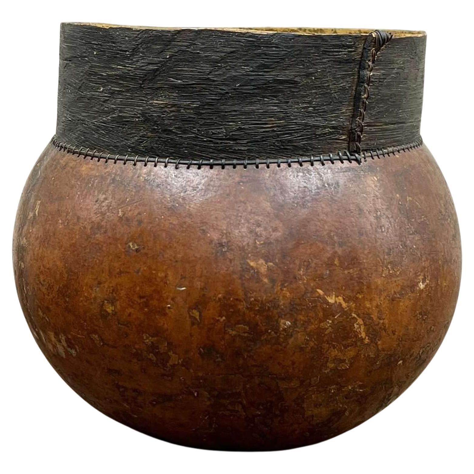 African Tribal Gourd Vessel