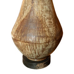 African Tribal inspired Pottery Lamp with Custom Shade