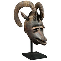 African Tribal Large Ram Mask, Bobo Burkina Faso Early 20th Century Africa