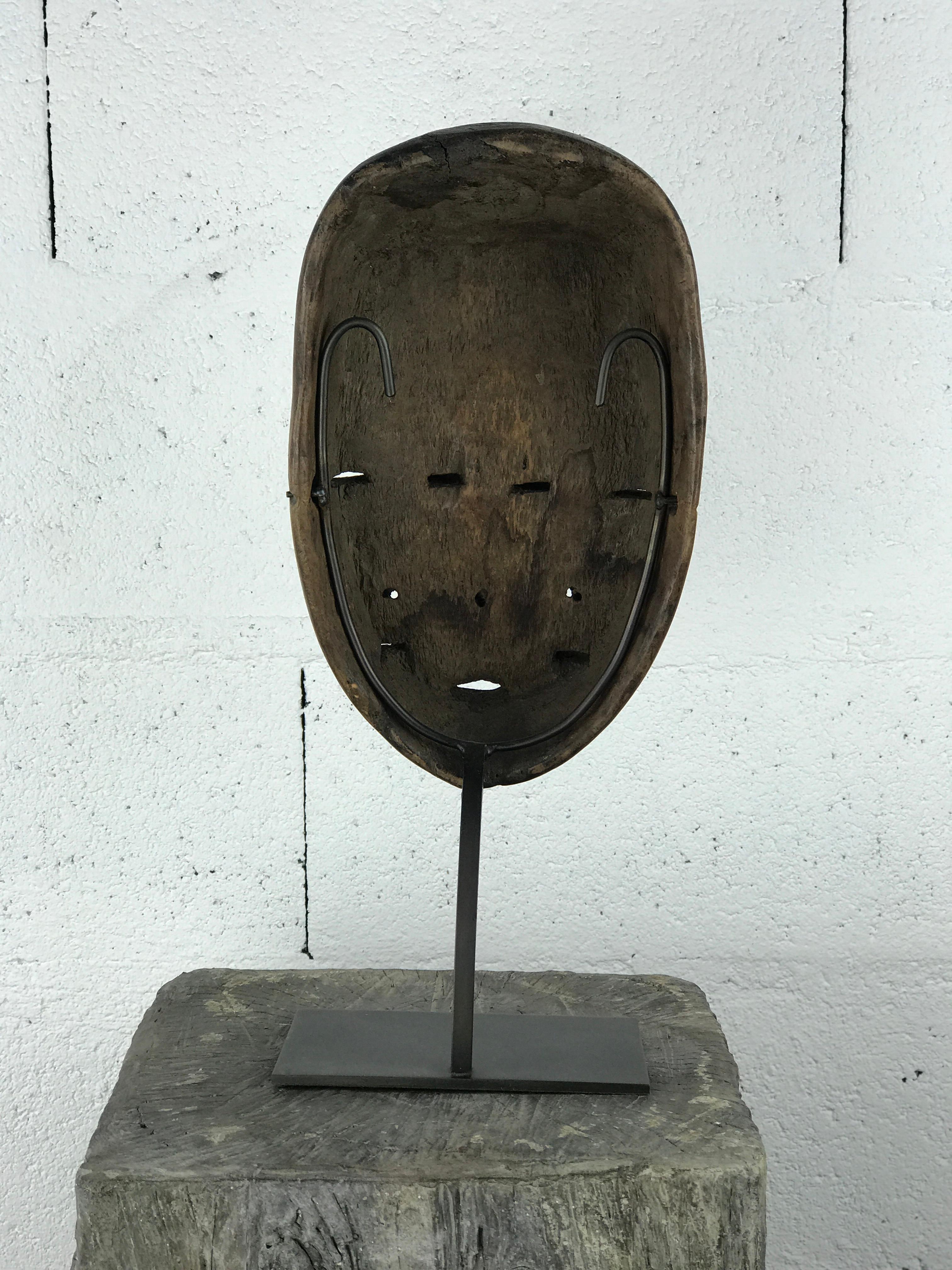 Congolese African Tribal Mask with Three Faces – Lega People, Congo, 20th Century For Sale