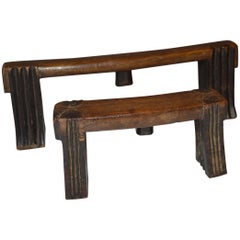 African tribal  Pair Swazi Head Rests Neck rest  Les Appui Nuque Africains