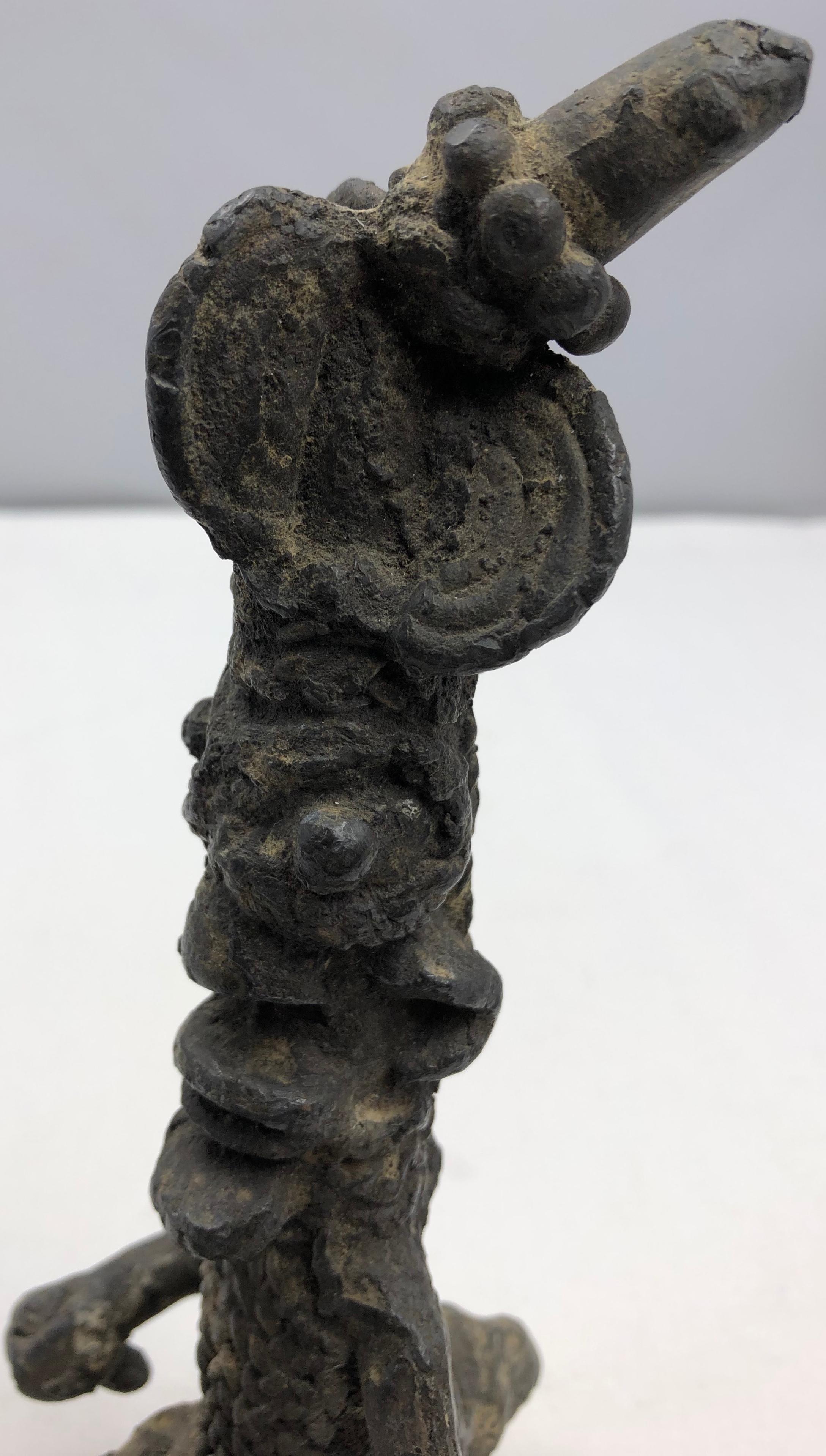 Congolese Antique African Tribal Sculpted Statue For Sale