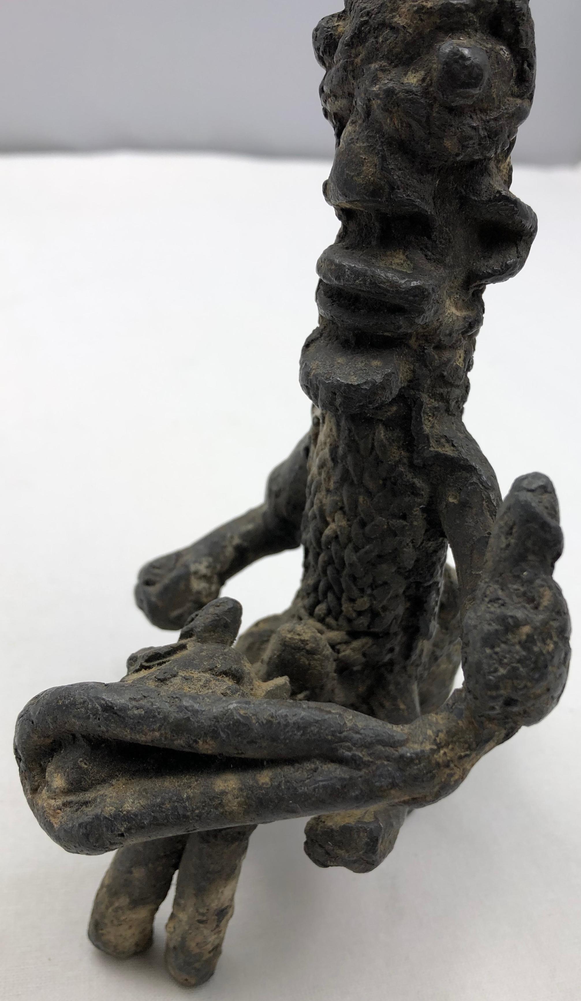 Hand-Carved Antique African Tribal Sculpted Statue For Sale