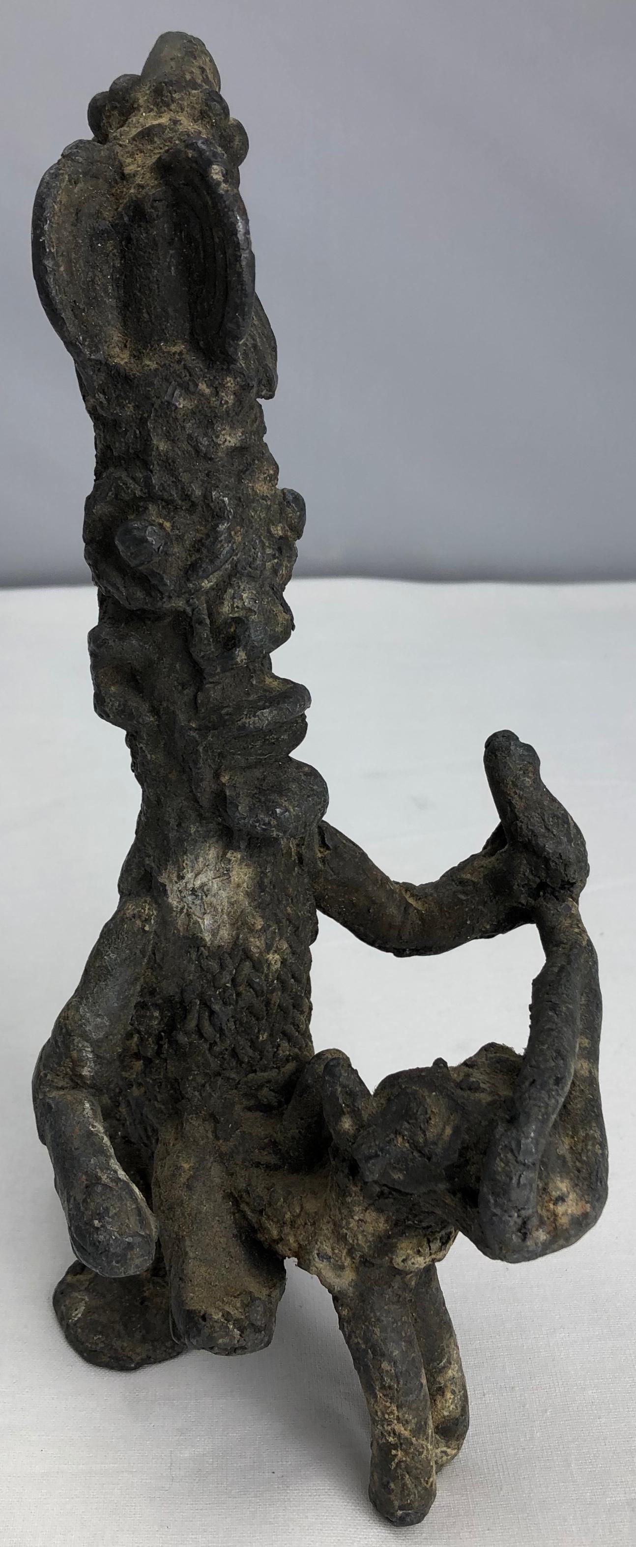 19th Century Antique African Tribal Sculpted Statue For Sale