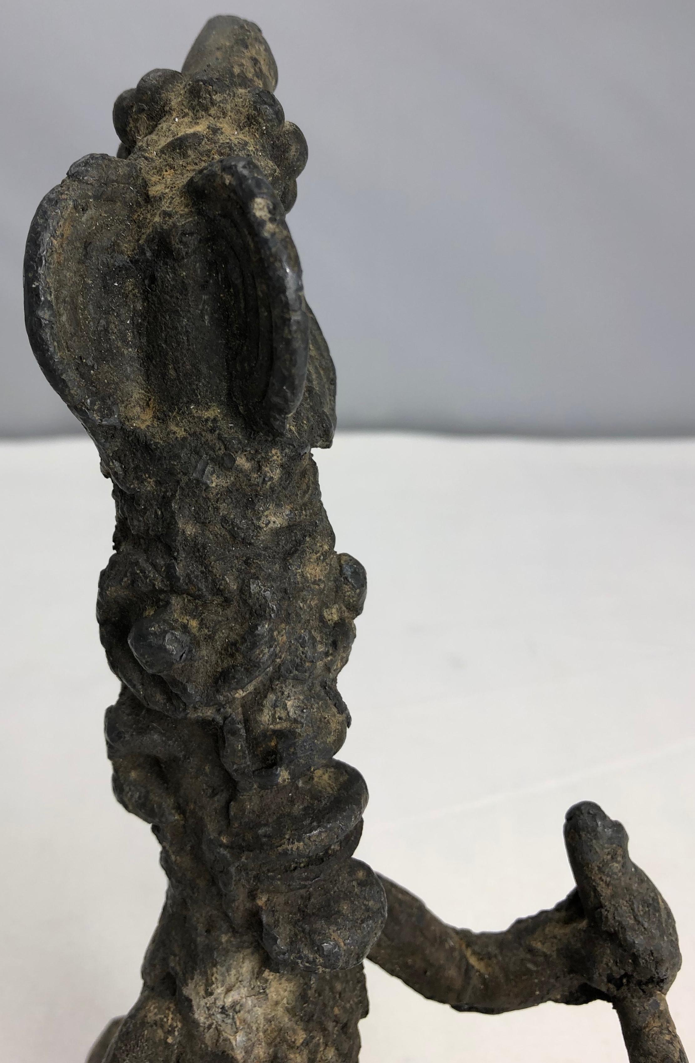Iron Antique African Tribal Sculpted Statue For Sale