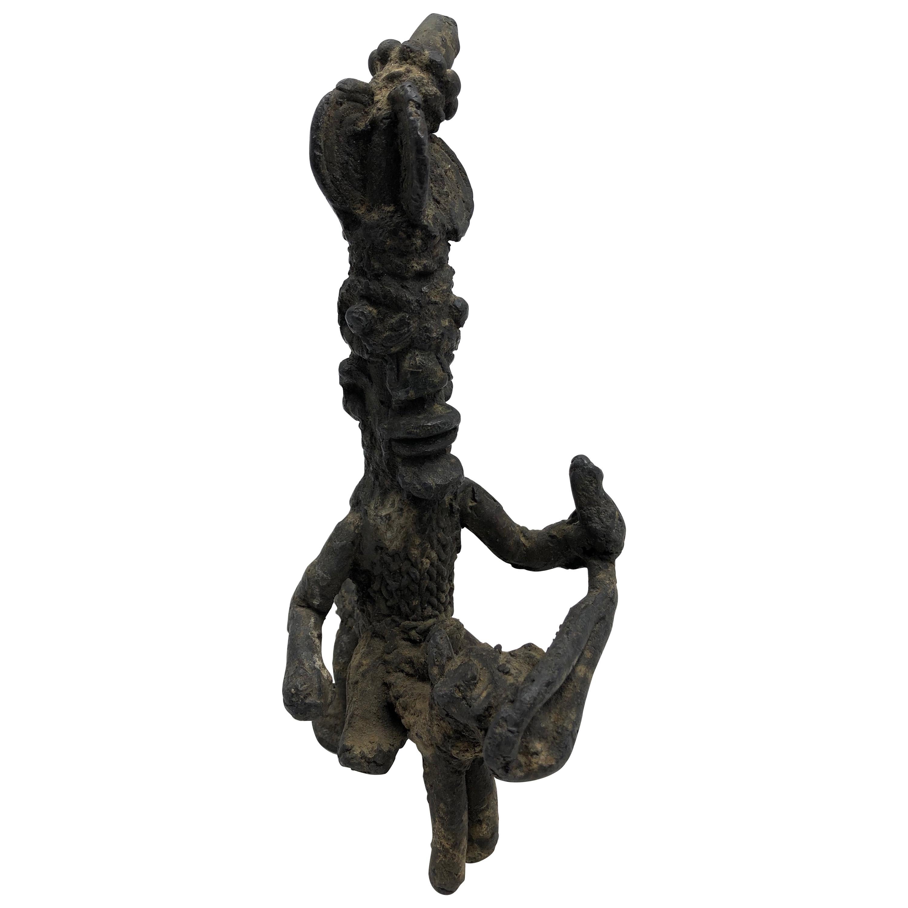 Antique African Tribal Sculpted Statue For Sale