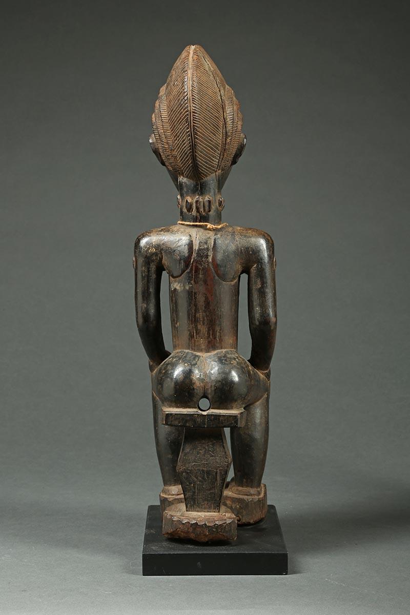 African Tribal Seated Baule Male Figure, Ivory Coast, Africa 1