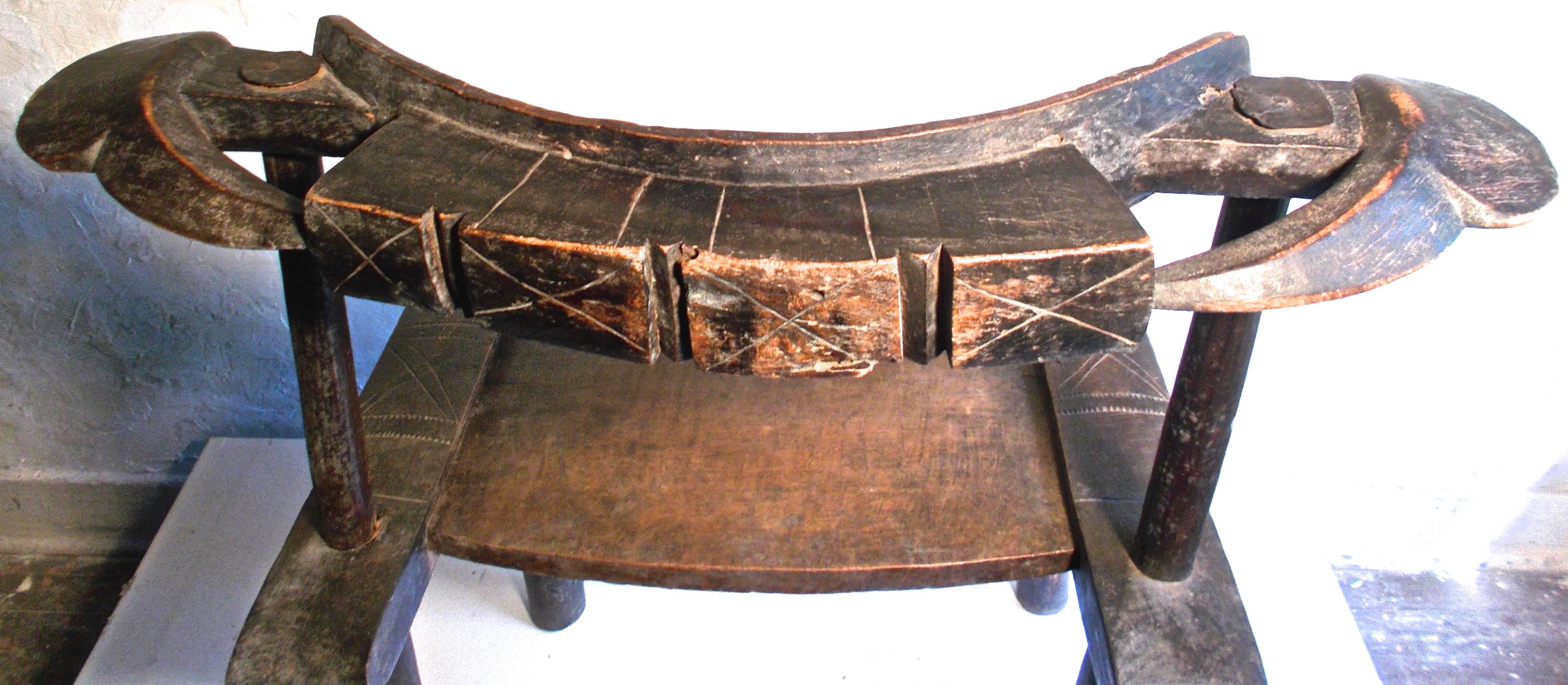 Wood African Tribal Senufo Chair For Sale
