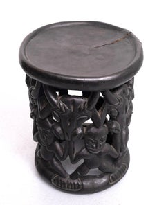 African tribal stool amileke, Cameroon Africa, 1950's