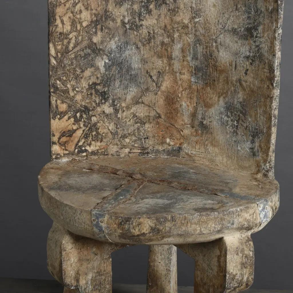 Contemporary African Tribal Stool in Patinated Wood, Primitive Style, Tanzania For Sale