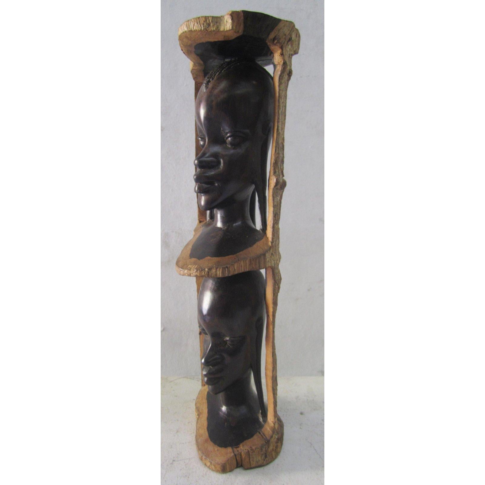 African Folk Art TOTEM Pole Sculpture In Good Condition In Pasadena, CA