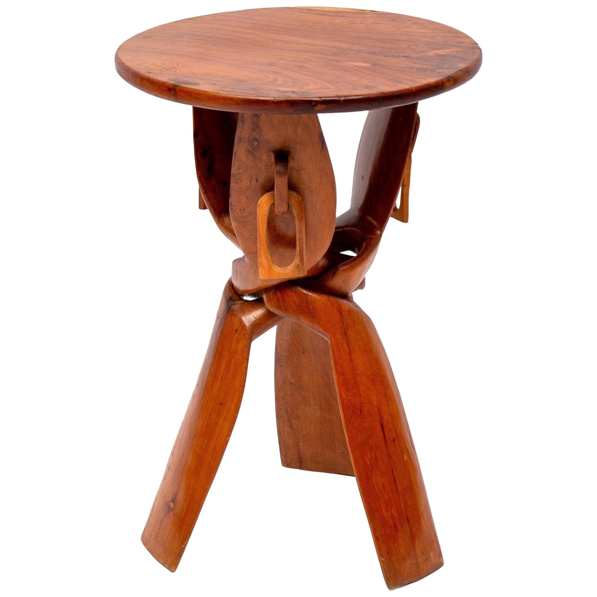 African/Tribal Tripod Folding Pedestal or Table, 1960s