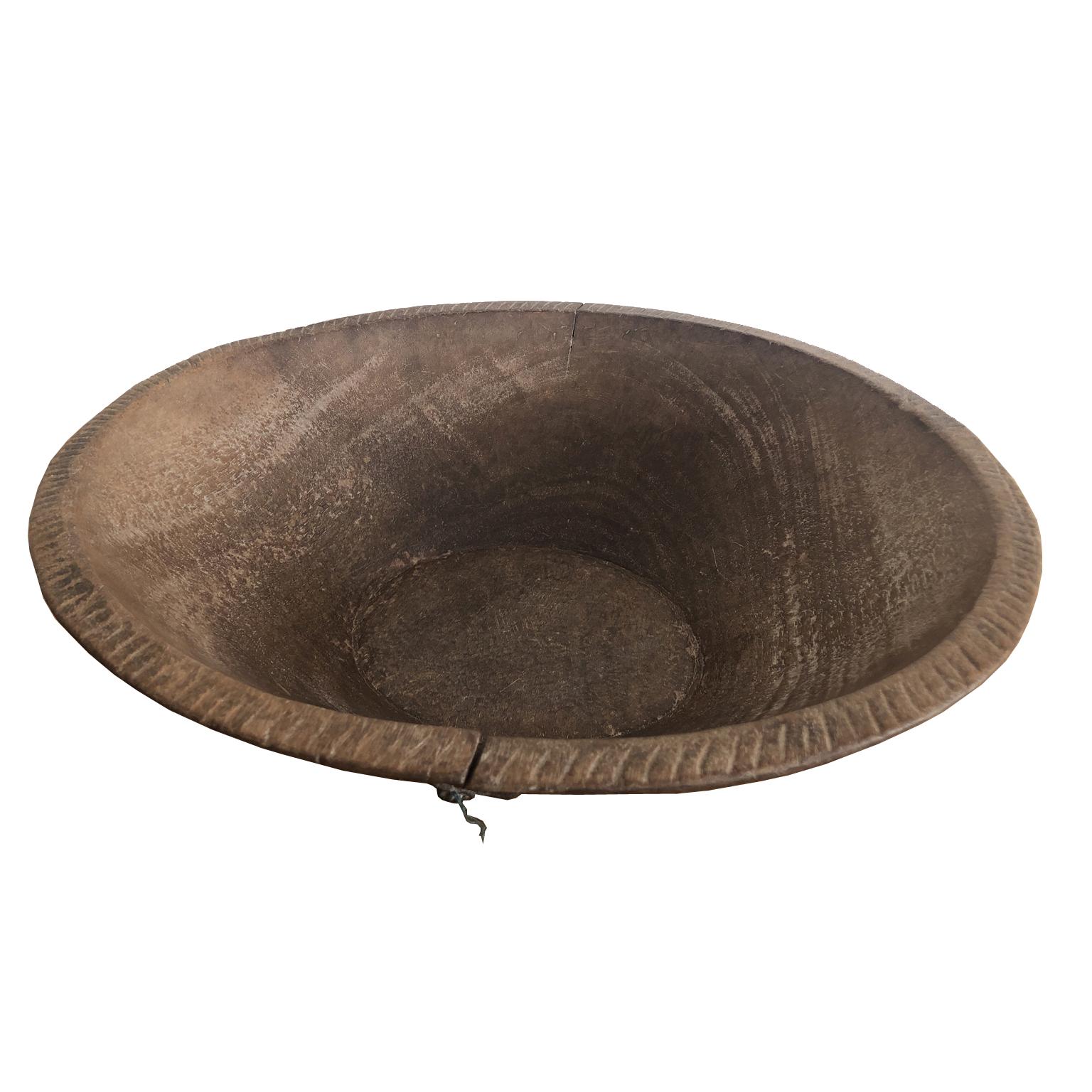 20th Century African Tribal Utilitarian Bowl from the Karo or Gala People in Ethiopia