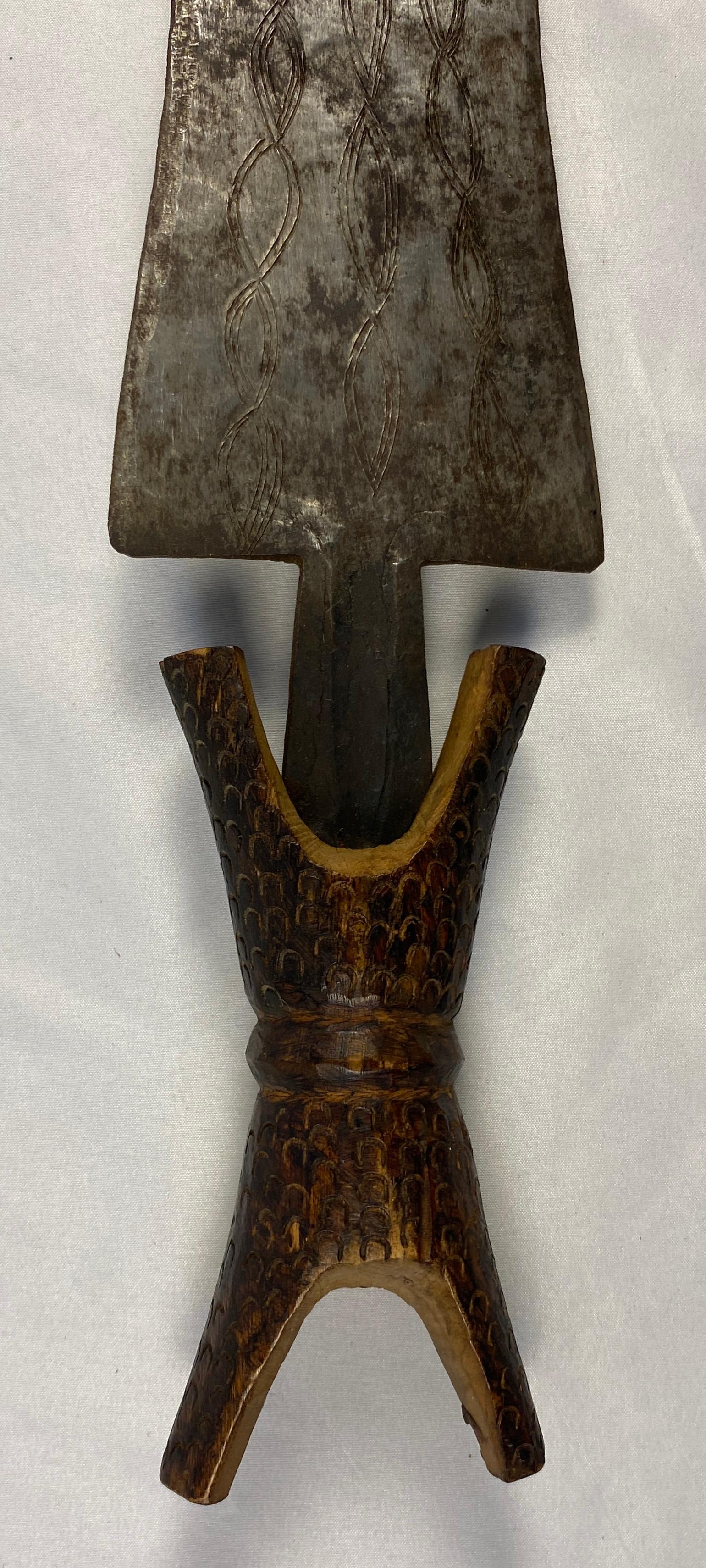 20th Century African Tribal Weapon in Animal Skin Holder  For Sale