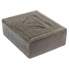 Used African Tuareg Hand-Tooled Black Leather Box