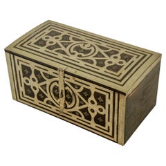 African Tuareg Silver and Ebony Wood Jewelry Box 1950s