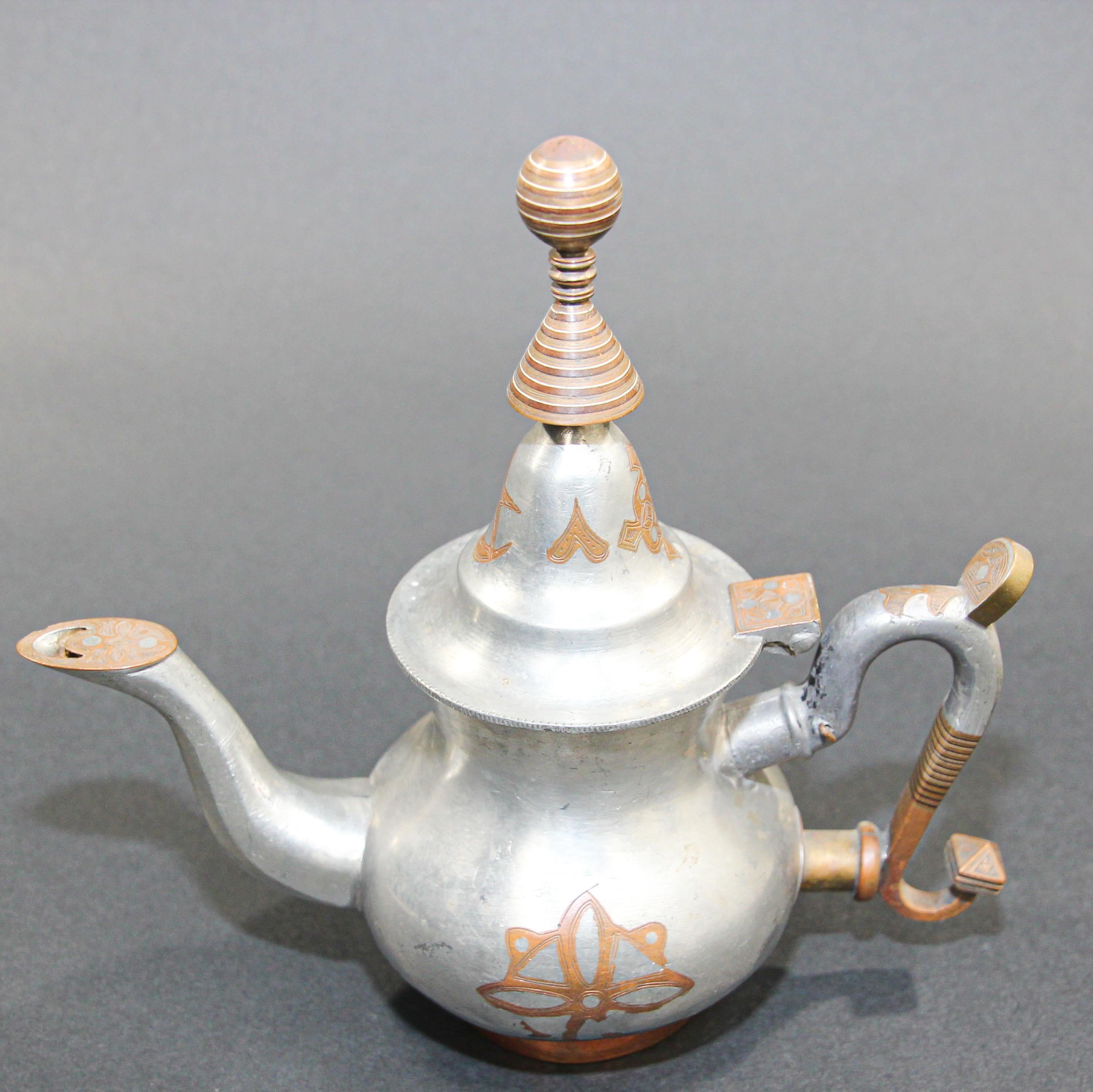20th Century African Tuareg Silver Pewter Tea Pot from Mauritania For Sale