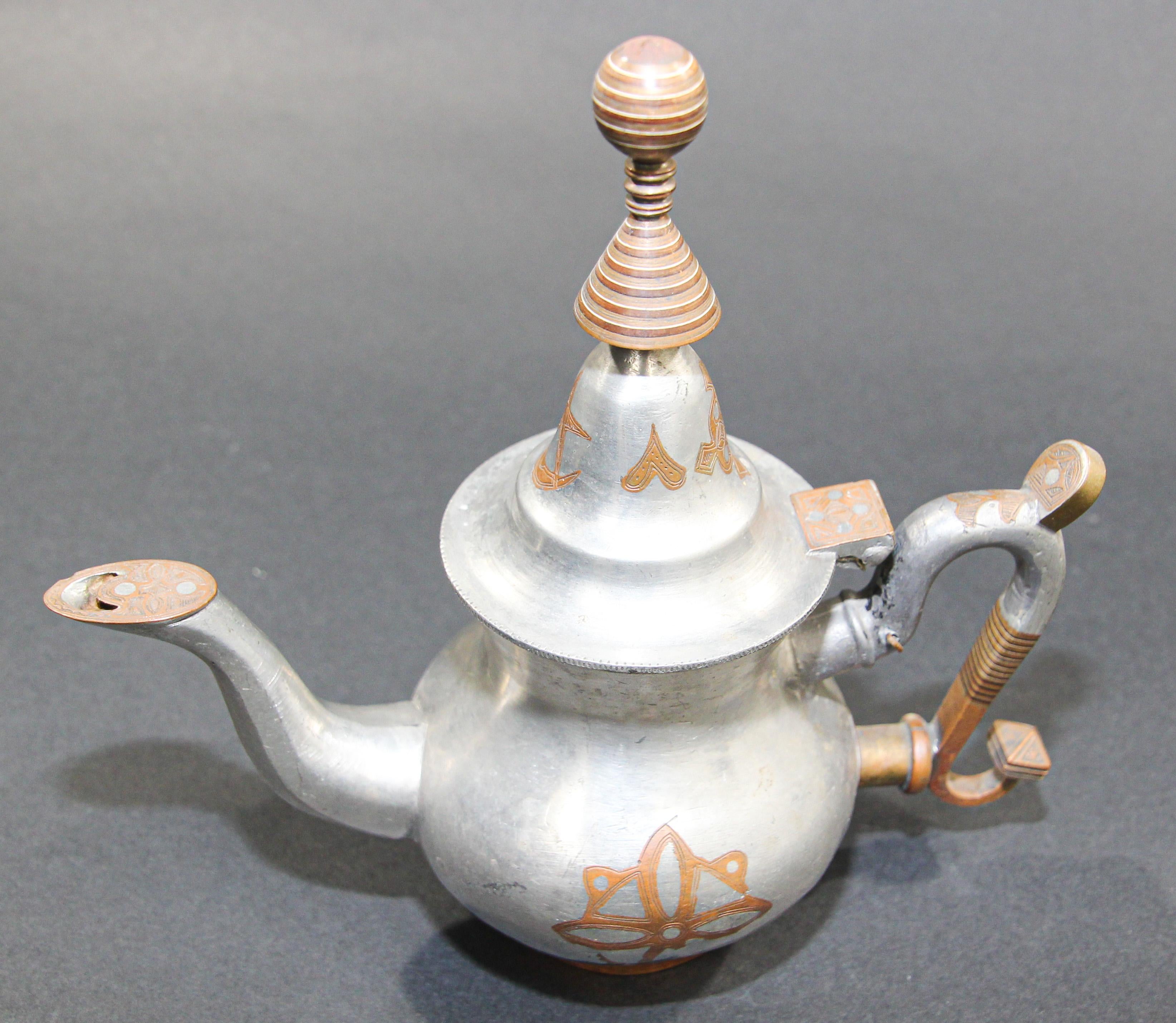 African Tuareg Silver Pewter Tea Pot from Mauritania For Sale 8