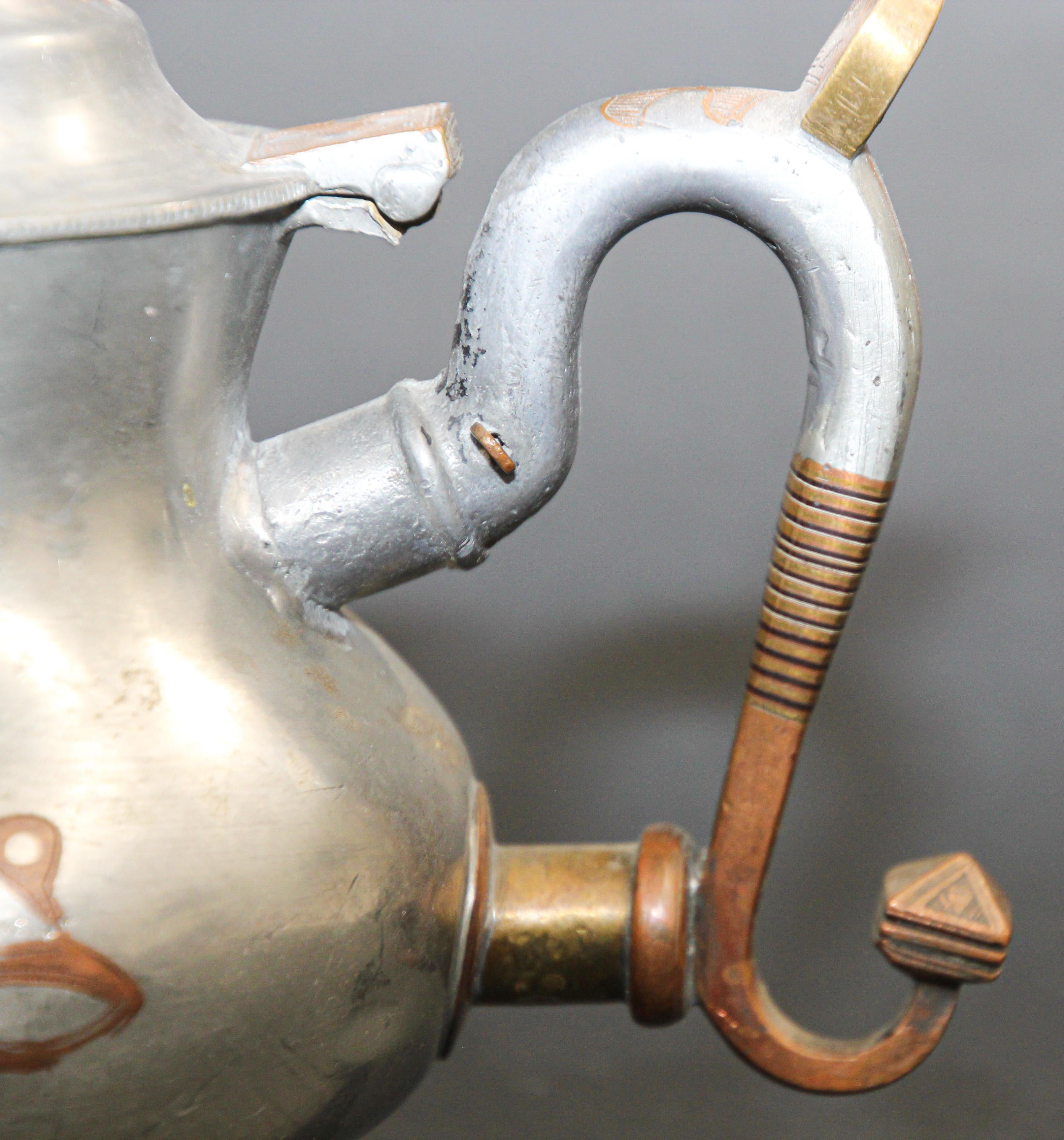 Mauritanian African Tuareg Silver Pewter Tea Pot from Mauritania For Sale