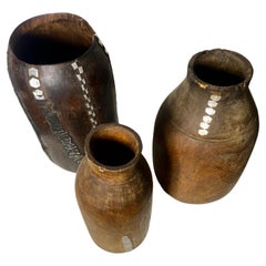 Afrikanische Milchbehälter aus Tutsi-Holz, Rwanda, frühes 20. Jahrhundert
