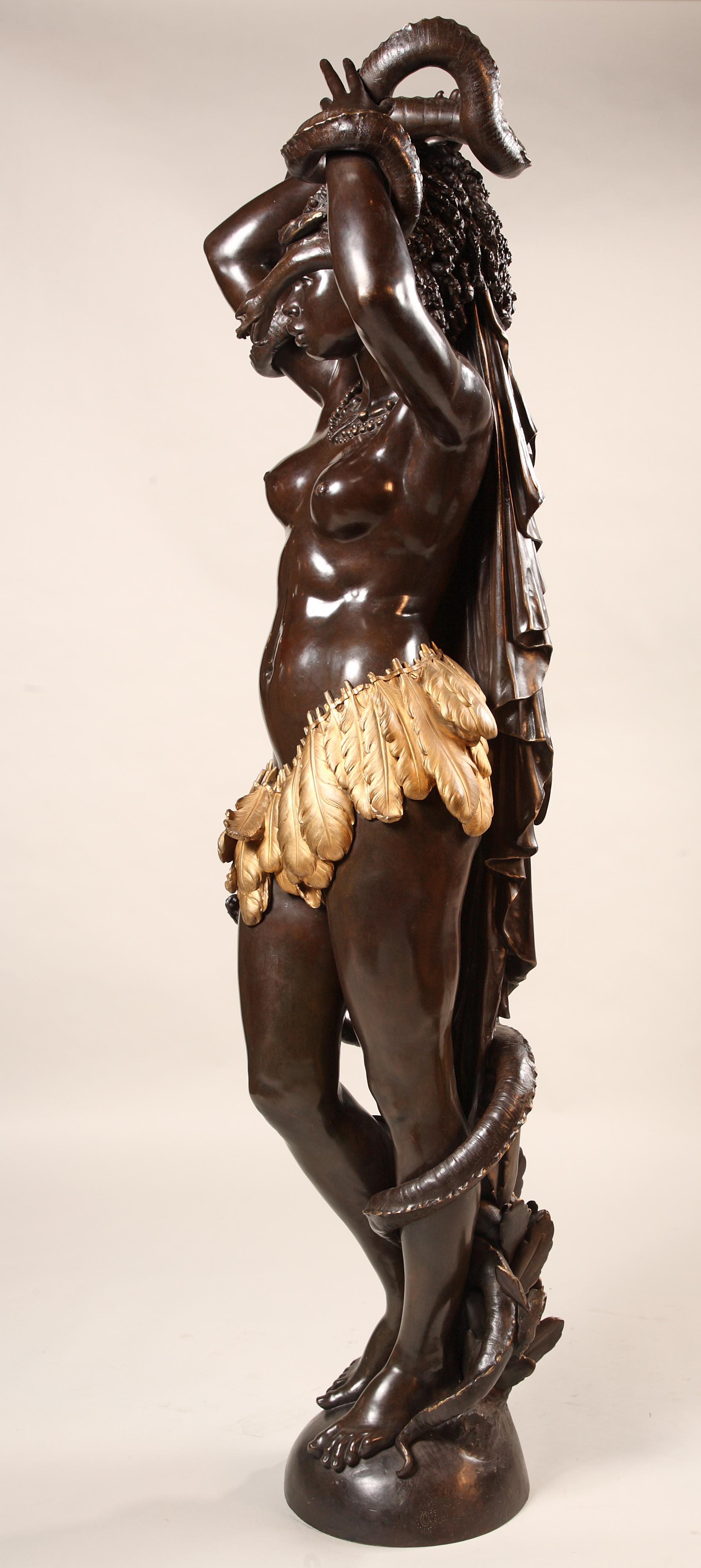 Francese Scultura in bronzo 'Venere africana' di C. Marnyhac, Francia, 1878 circa in vendita