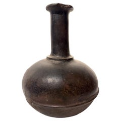 African Vessel, Hand Built Ceramic, Well Patinaed, on a Display Stand
