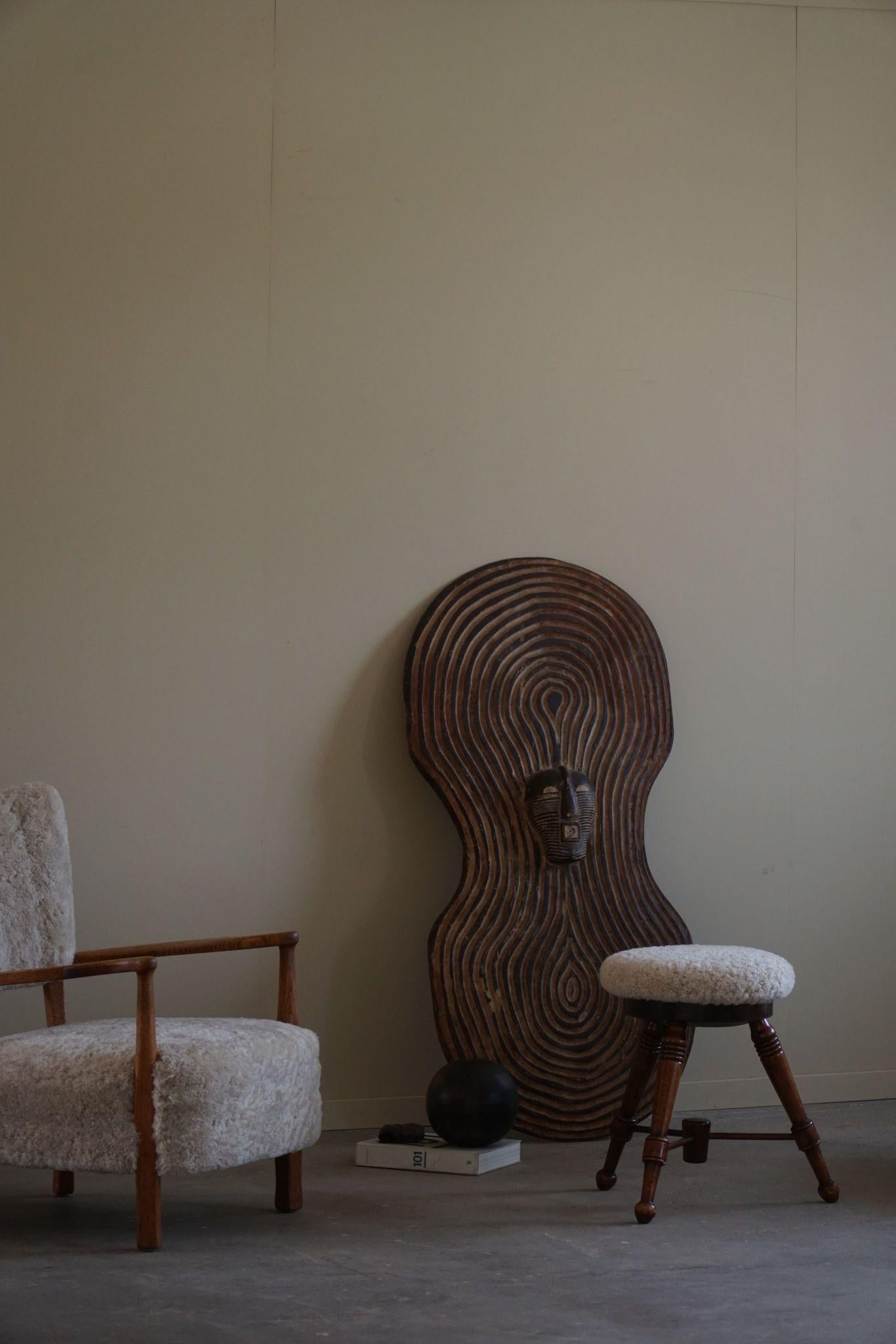 Afrikanisches Vintage-Schild, Stammes-Wandkunst, SONGYE SHIELD, Kongo, Mitte 20. im Angebot 3