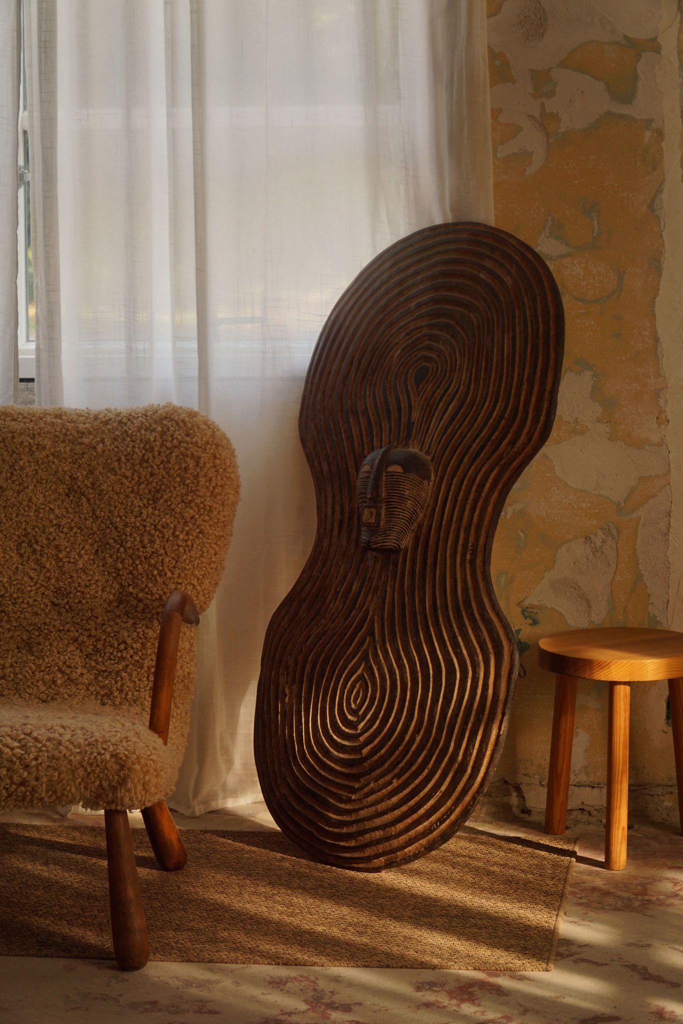 Afrikanisches Vintage-Schild, Stammes-Wandkunst, SONGYE SHIELD, Kongo, Mitte 20. im Angebot 6