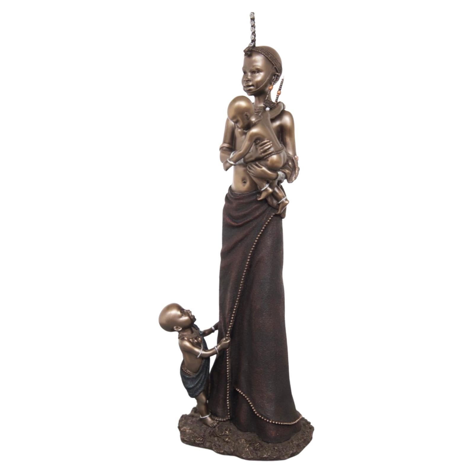 African Vintage Statue Mama Africa 'Masai', Limited Edition
