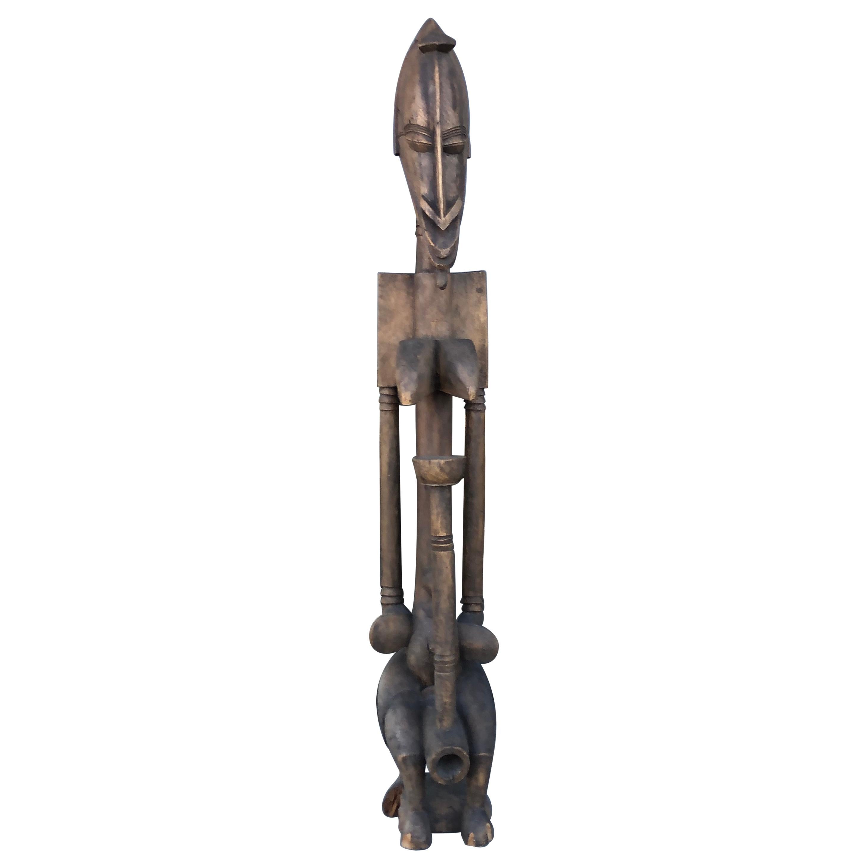 African Vintage Wood Statue of a Woman from the Collection of William Holden