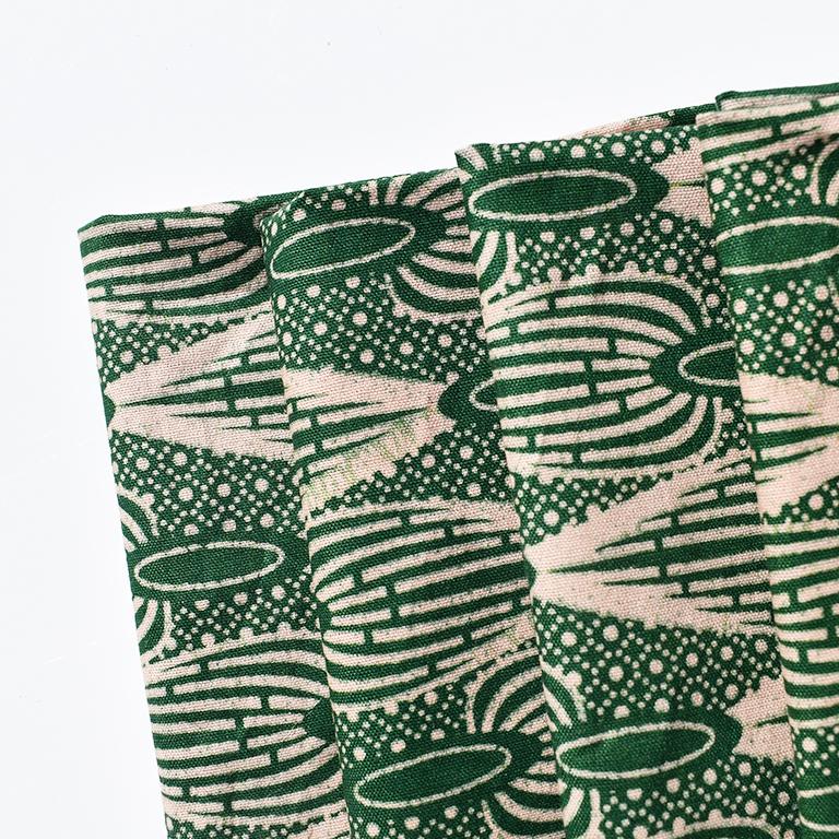 Tribal African Wax Formal Cloth Dinner Napkins in Green Block Print, Set of 4