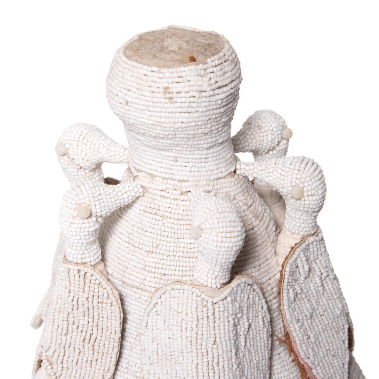 African White Yoruba Beaded Oba Crown at 1stDibs